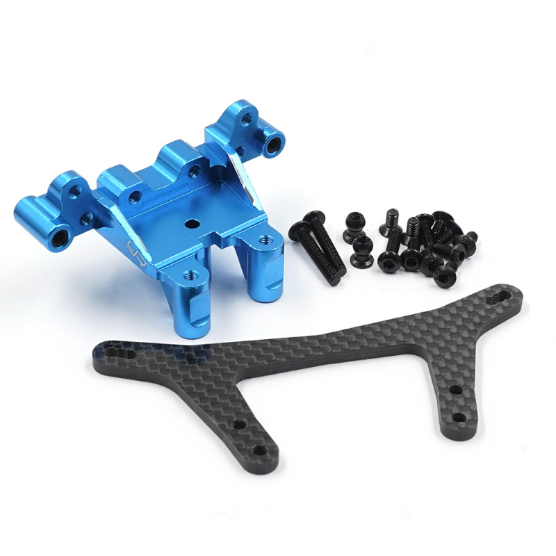 Yeah Racing Aluminium Front Bulkhead mit Dämpferbrücke für Tamiya DT-04