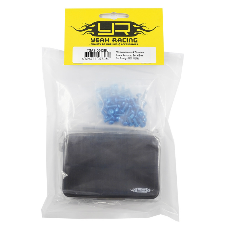 Preview: Yeah Racing 7075 Aluminium/Titanschrauben-Sortiment mit Box für Tamiya M07 M07R