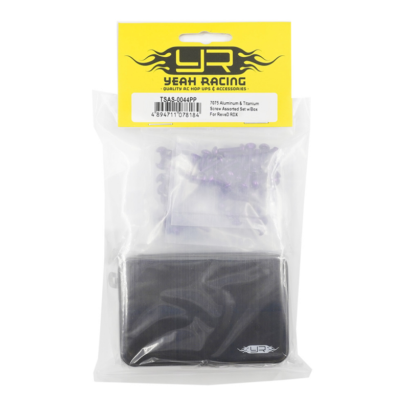 Yeah Racing 7075 Aluminum & Titanium Screw Assorted Set w/Box For ReveD RDX (Purple)