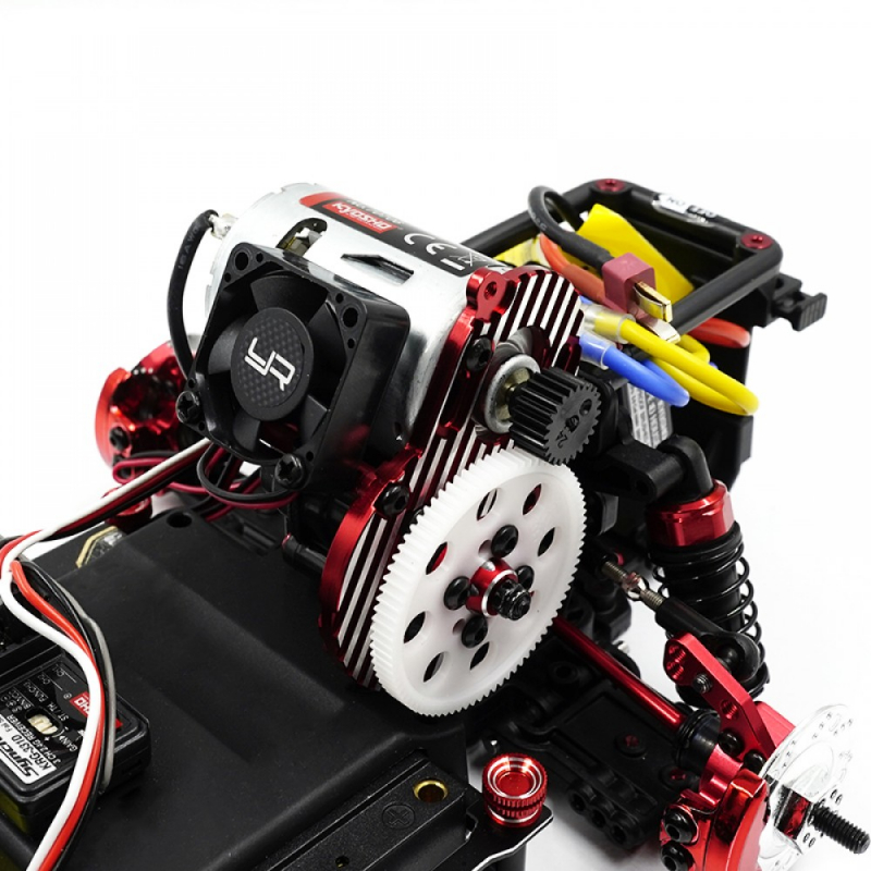 Yeah Racing Alu-Motorhalterungsplatte m. mehreren Winkeln und Lüfter für Kyosho Fazer D2 FZD2