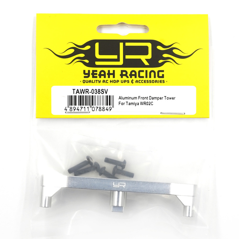 Yeah Racing Aluminium Dämpferhalterung vorne silber für Tamiya WR02C