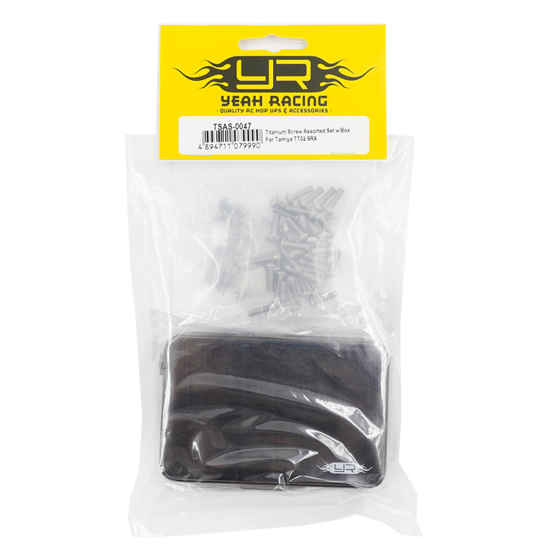 Preview: Yeah Racing Titanschrauben-Sortimentsset mit Box für Tamiya TT02 SRX
