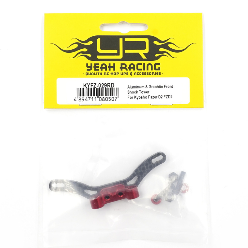 Preview: Yeah Racing Aluminium/Graphit Stoßdämpferbrücke vorne für Kyosho Fazer D2 FZD2