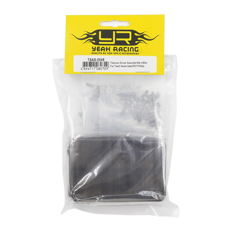 Preview: Yeah Racing Titanschrauben-Sortimentsset mit Box für Team Associated RC10 Rally