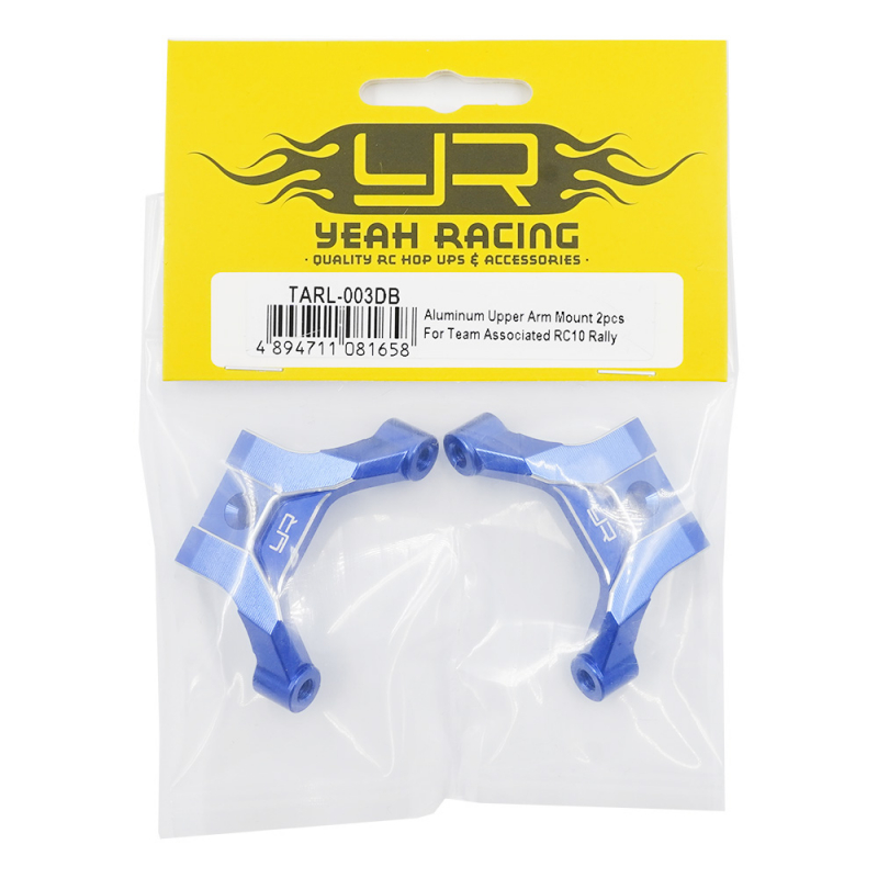 Preview: Yeah Racing Aluminium Querlenkerhalterung Blau 2 Stück für Team Associated RC10 Rally / Semi-Truck 6x6 6WD / Apex2