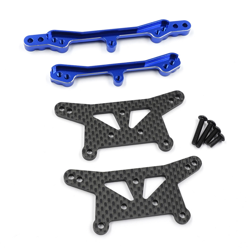 Yeah Racing Aluminum & Graphite Shock Tower (F & R ) Set For Team Associated RC10 Rally (Blue)