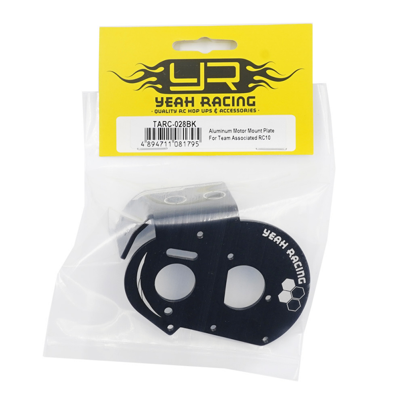 Preview: Yeah Racing Aluminium Motormontageplatte für Team Associated RC10 (Schwarz)