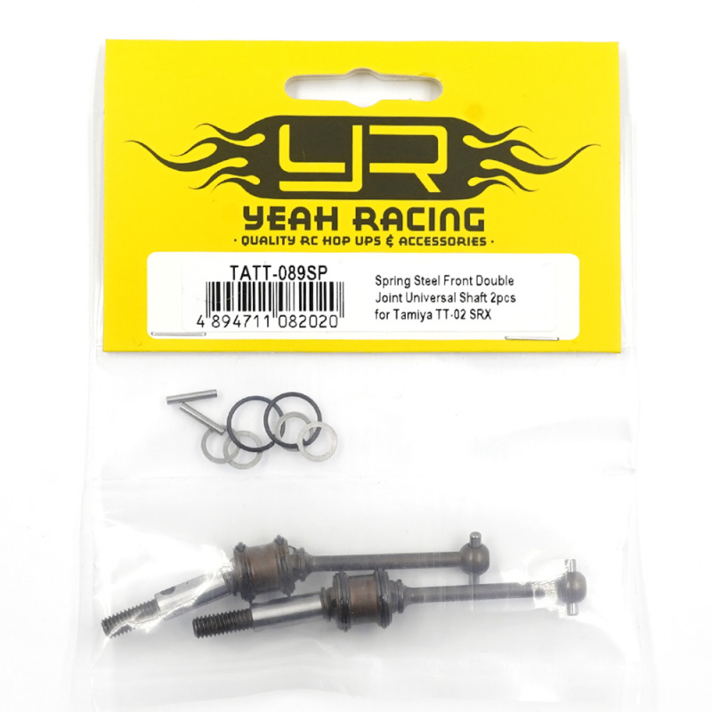 Preview: Yeah Racing Spring Steel Front Double Joint Universal Shaft 2 Stück für  Tamiya TT-02 SRX
