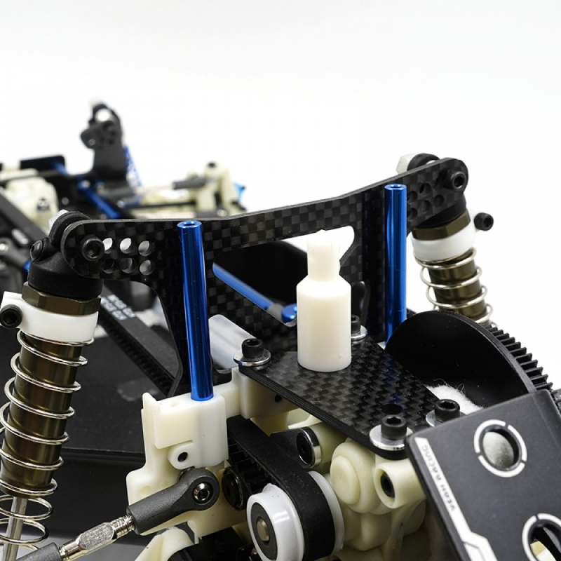 Preview: Yeah Racing Carbon Dämpferbrücken Set (Vorne & Hinten) für Team Associated RC10 4WD