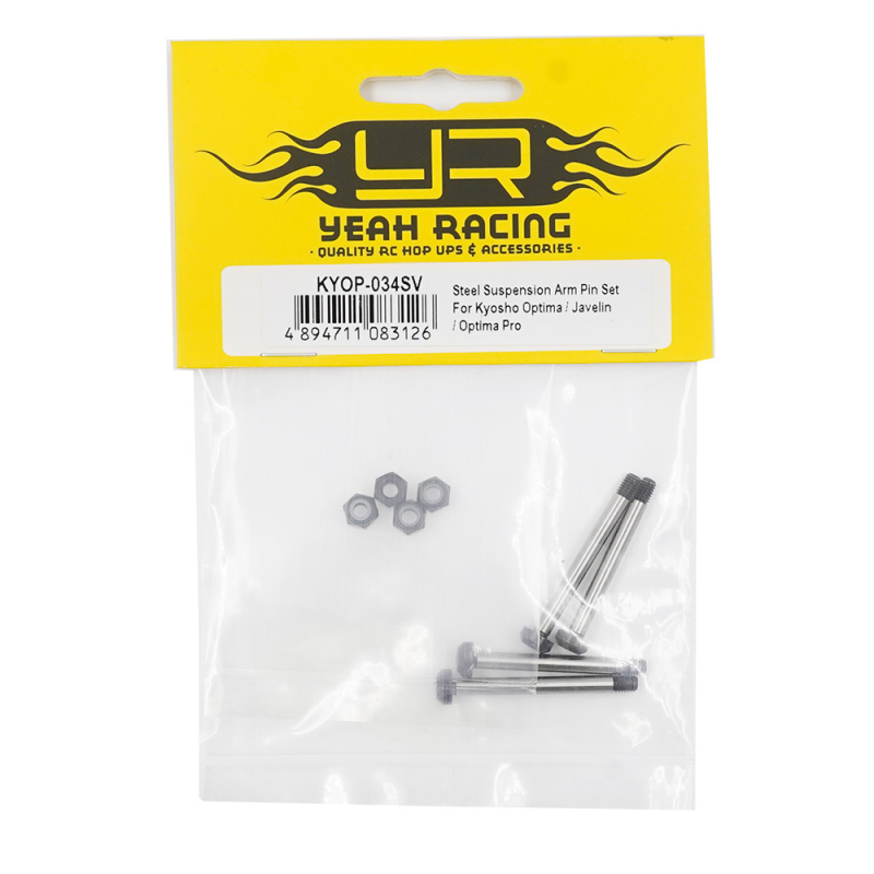 Preview: Yeah Racing Stahl Aufhängungsstift Set für Kyosho Optima / Javelin / Optima Pro