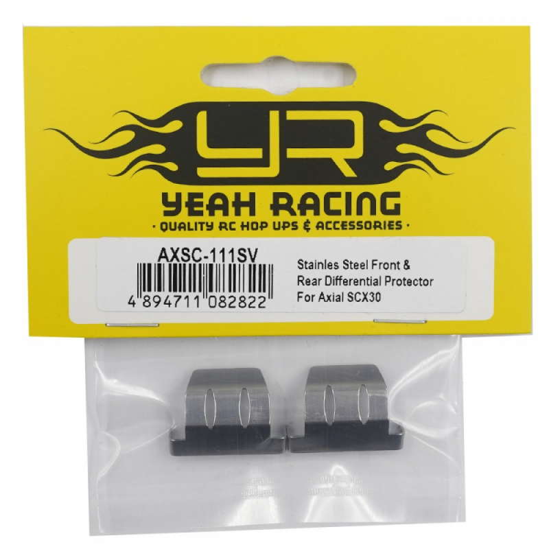 Preview: Yeah Racing Edelstahl-Front- & Heck-Differentialschutz für Axial SCX30