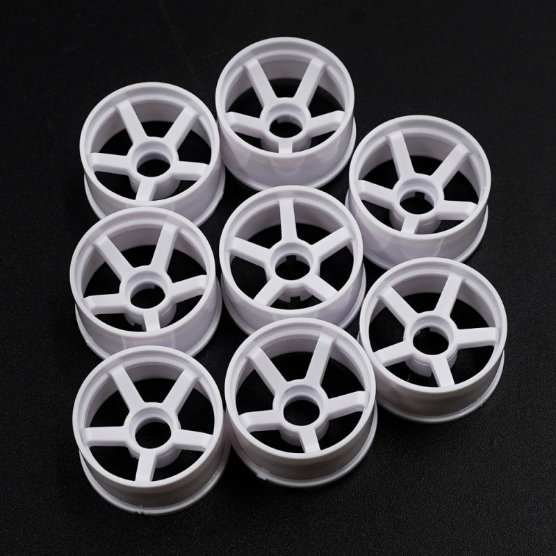 Yeah Racing Kunststoff-Felgensatz RWD, breit, 11 × 20 mm, Offset 0 / +1 / +2 / -1, Weiß, für 1:28 Mini-Z