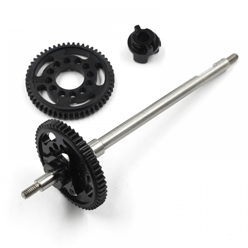 64 Titanium Vollachsen-Set mit 53Z Delrin-Zahnrad - Kyosho Mini-Z MR-03/MR-04 RWD u. XPRESS Pixel Z1
