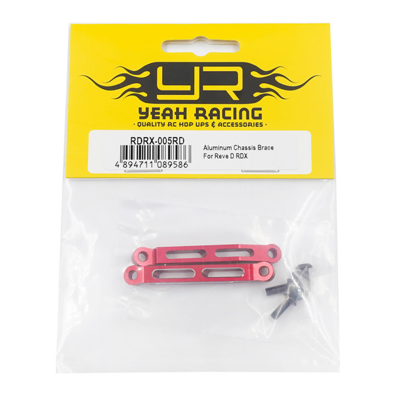 Preview: Yeah Racing Aluminium-Chassisstrebe für Reve D RDX – Rot