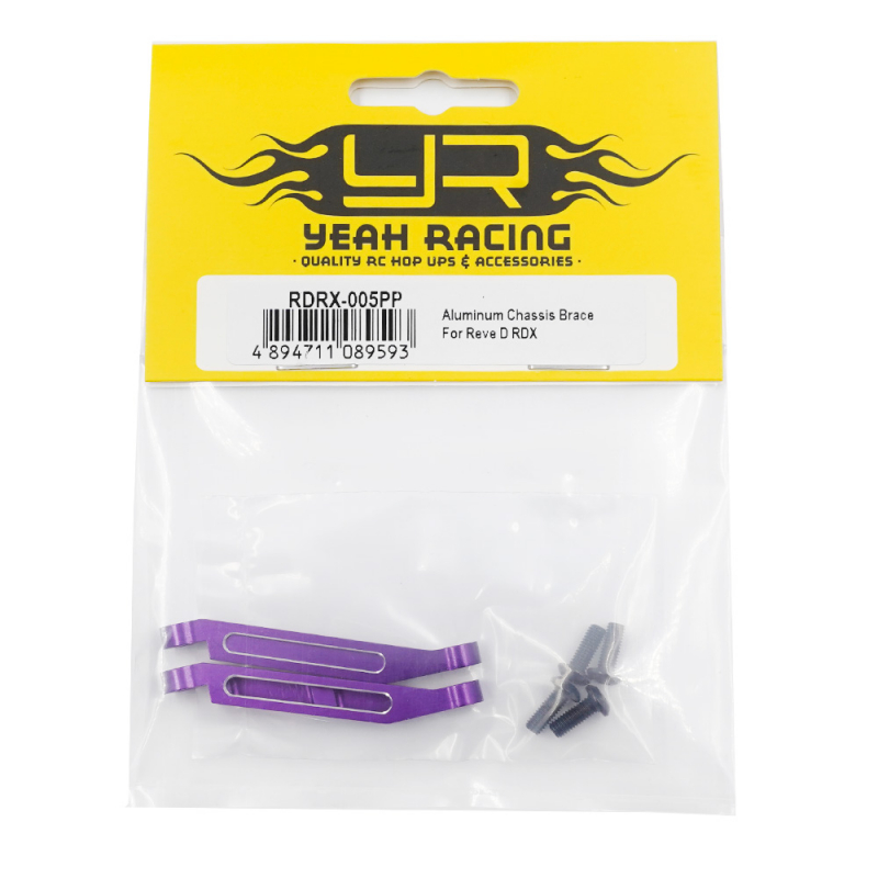 Preview: Yeah Racing Aluminium-Chassisstrebe für Reve D RDX – Purple