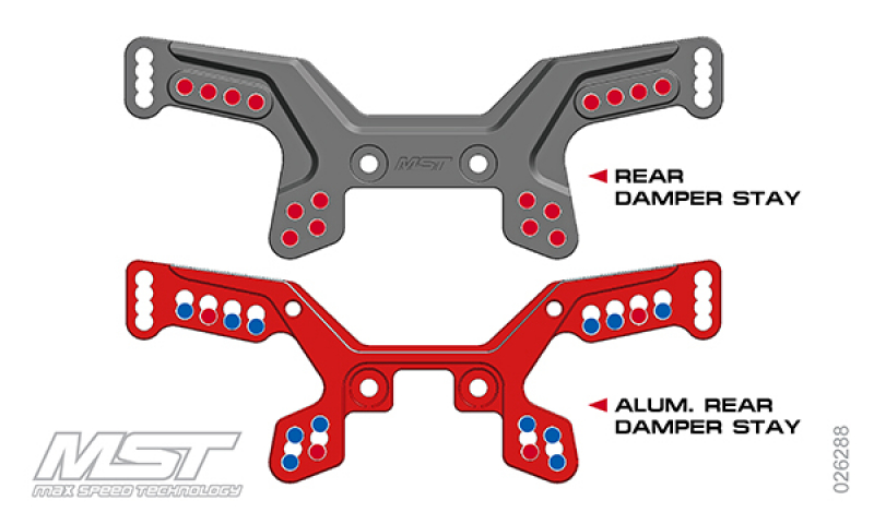 MST RMX-M Alum. rear damper stay (red)