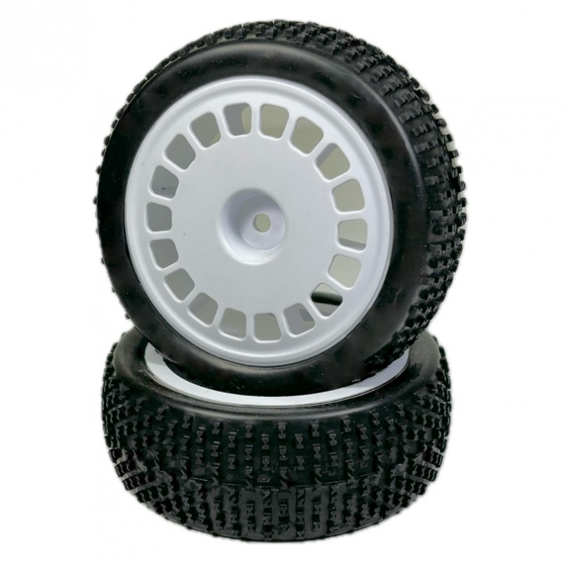 Absima 1:10 Buggy Wheel Set "Mini Block" front white (2)