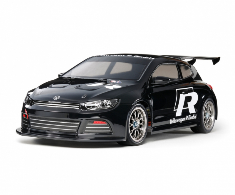 Tamiya VW Scirocco GT - Schwarz Lackiert (TT-01E) Bausatz