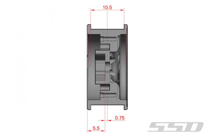 SSD 1.0" Aluminum / Brass 8 Hole Beadlock Wheels (Silver)(2)