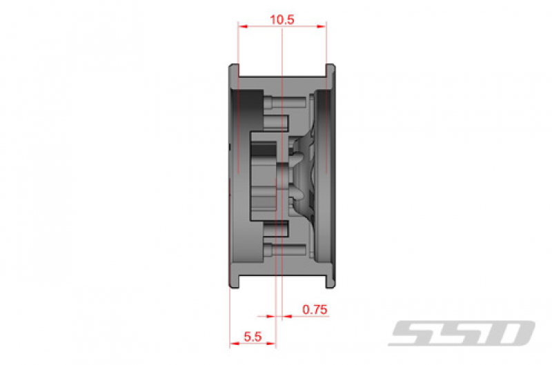 SSD 1.0" Aluminum / Brass Boxer Wheels (Silver)(2)