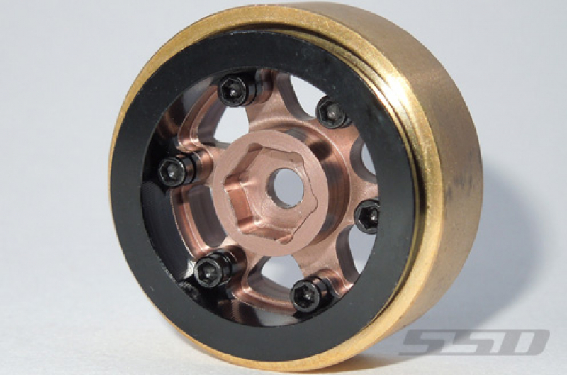 SSD 1.0" Aluminum / Brass Challenger Beadlock Wheels (2)