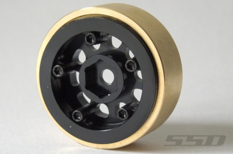 SSD 1.0" Aluminum / Brass D Hole Beadlock Felgen (Black)(2)