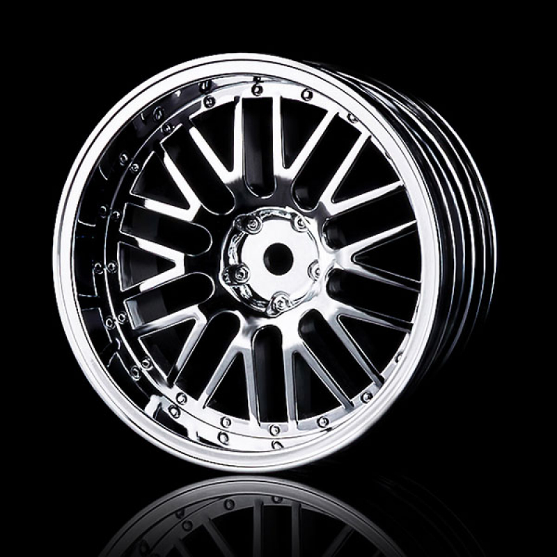 MST 1/10 Silver 10 spoke 2ribs Felgen offset 8 (4)