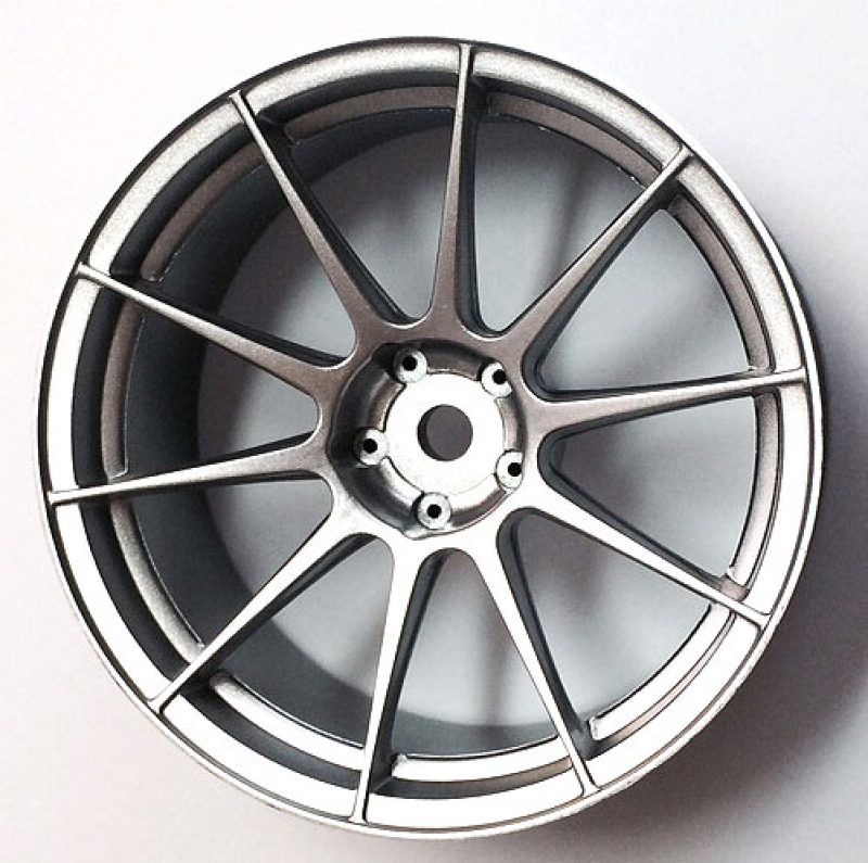 MST 1/10 Flat silver 5H wheel (+7) (4)