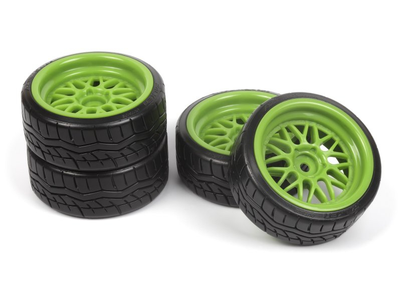 HPI Falken Azenis Drift Reifen /HRE C90 Felgen Grün 6mm Offset 4 Stück