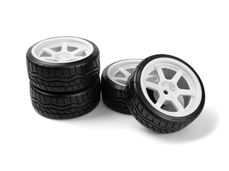 HPI Falken Azenis Drift Reifen/HRE C106 Felgen weiß 6mm Offset  4Stück