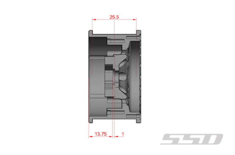 SSD 1.9" Champion Beadlock Felgen (Silver/Red)(2)