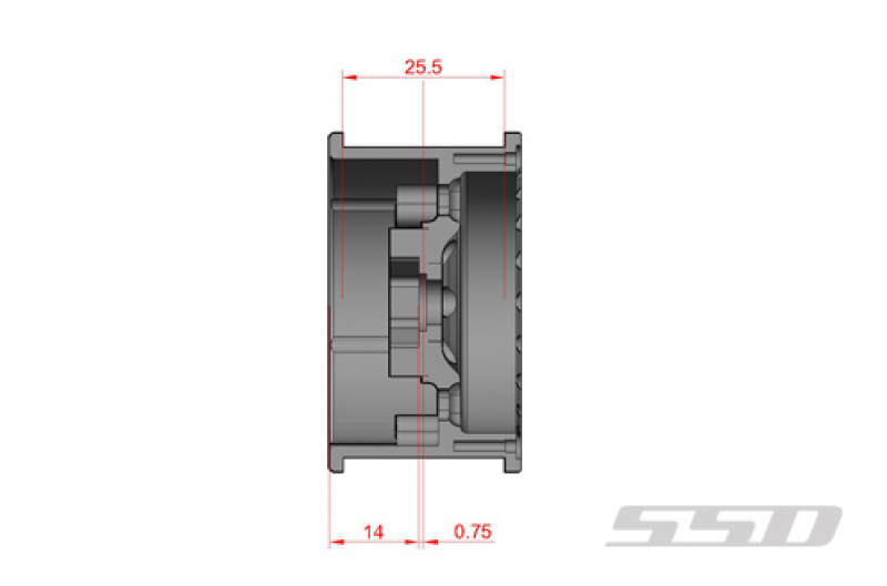 SSD 1.9" Prospect Beadlock Wheels (Grey)(2)