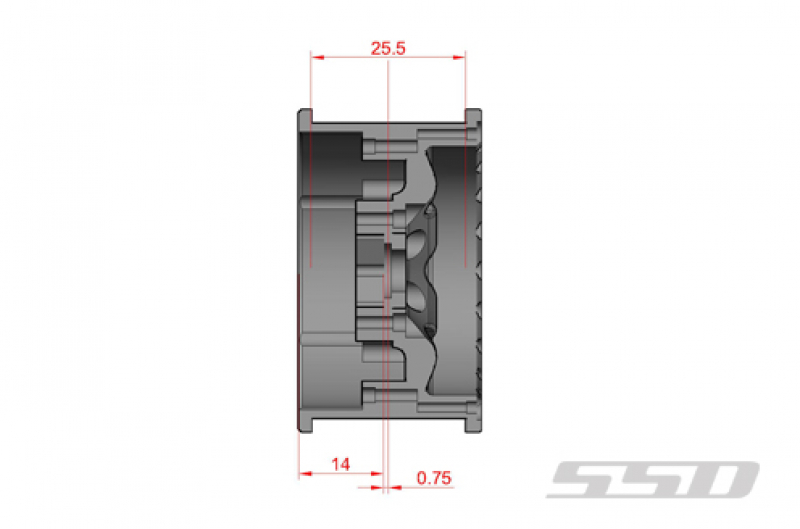 SSD 1.9" Rugged Beadlock Felgen schwarz (2)