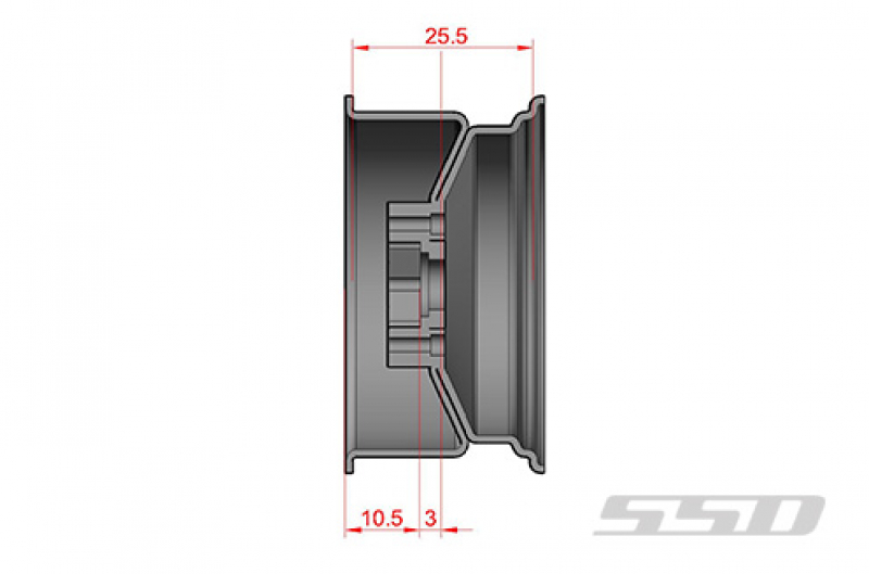 SSD 1.9" Steel 8 Hole Beadlock Felgen (Schwarz)(2)