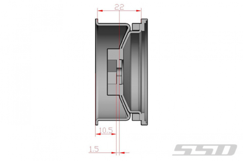 SSD 1.9" Steel 8 Spoke Beadlock Felgen (White)(2)