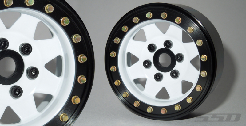 SSD 1.9" Steel 8 Spoke Beadlock Felgen (White)(2)