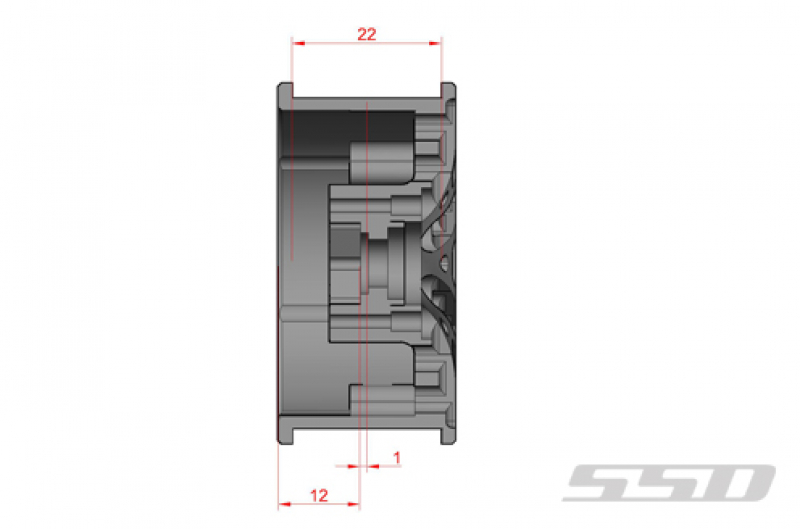 SSD 1.9" Taycoma Beadlock Felgen (Black)(2)