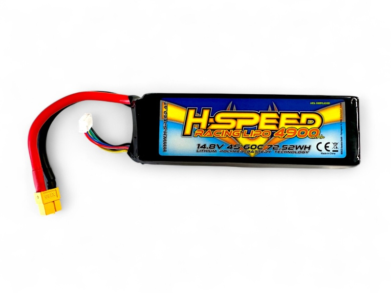H-SPEED LiPo 4900mAh 14.8V 60C Akku Softcase H-SPEED mit XT60-Stecker und XH