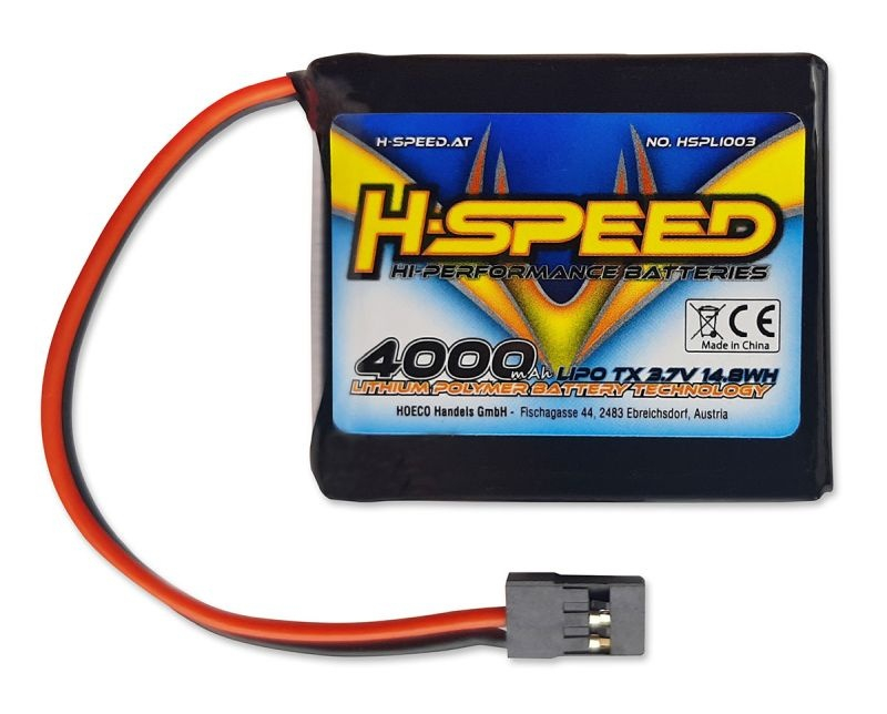 H-SPEED Senderakku 4000mAh LiPo 3.7V TX  für zB. M17 (61x46x15mm)