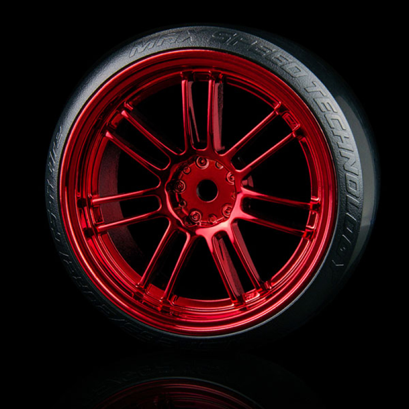 MST 1/10 Drift Räderset Set - Red RE30 wheel (+3) w/ CS-R tire (soft) (4)