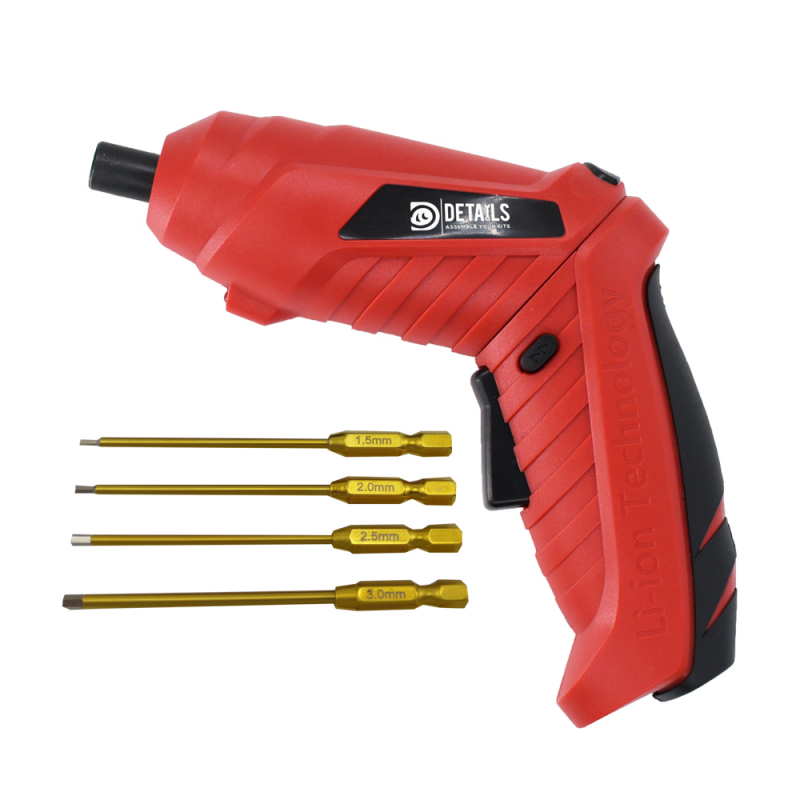 Hobbydetails Power2 Electric Mini Screwdriver with Titanium Tips 1set