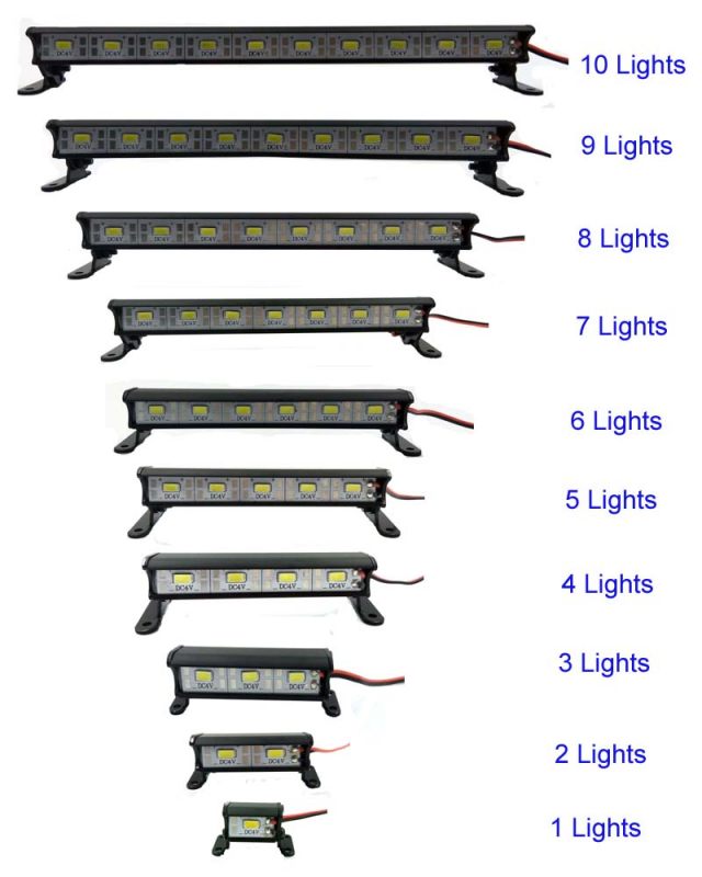 RC Aluminium Lichtleiste Light Bar mit 10 LED´s 172mm