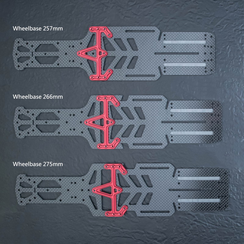 Preview: MST RMX 4 Carbon lightweight adj. WB 257/266/275 lower deck (red)