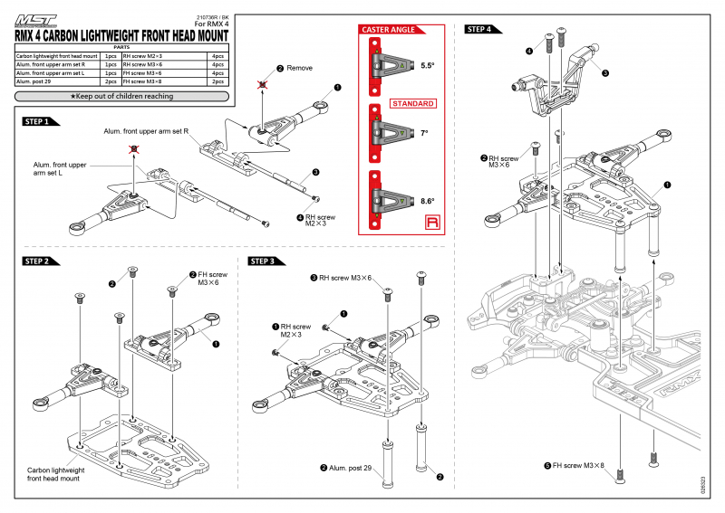 Preview: MST RMX 4 Carbon lightweight front head mount (black)