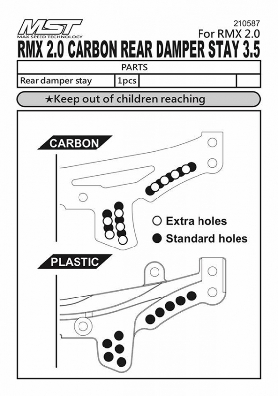 MST RMX 2.0, RMX 2.5 Carbon rear damper stay 3.5