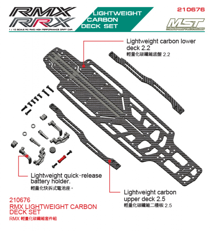 MST RMX lightweight carbon deck set