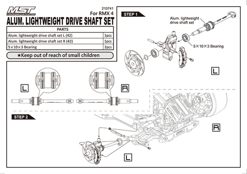 Preview: MST Alum. lightweight drive shaft set (42)