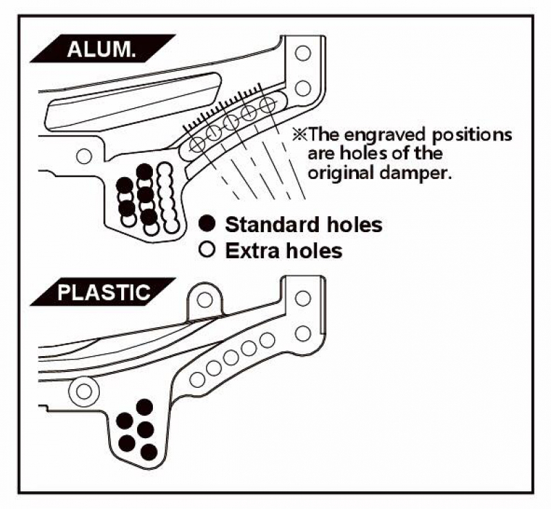 MST RMX 2.0, RMX 2.5 Alum. rear damper stay (black)