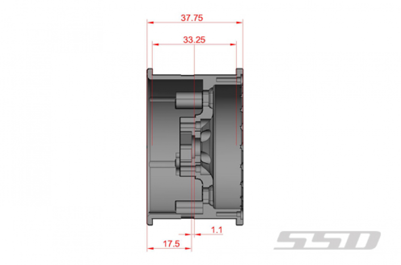 SSD 2.2" Challenger Wheels (Black/Blue)(2)