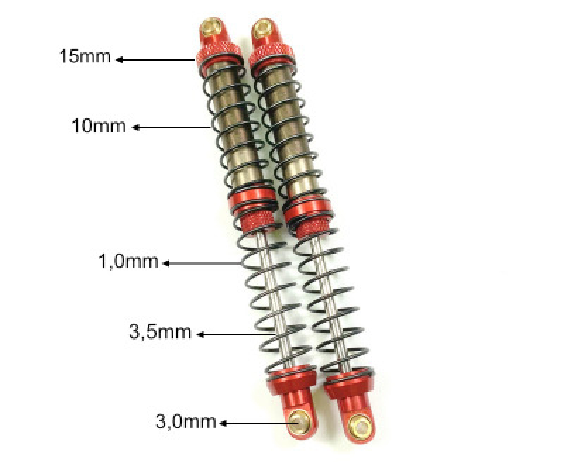 Absima Alu Slim-Line Stoßdämpfer 90mm 1/10 (2)